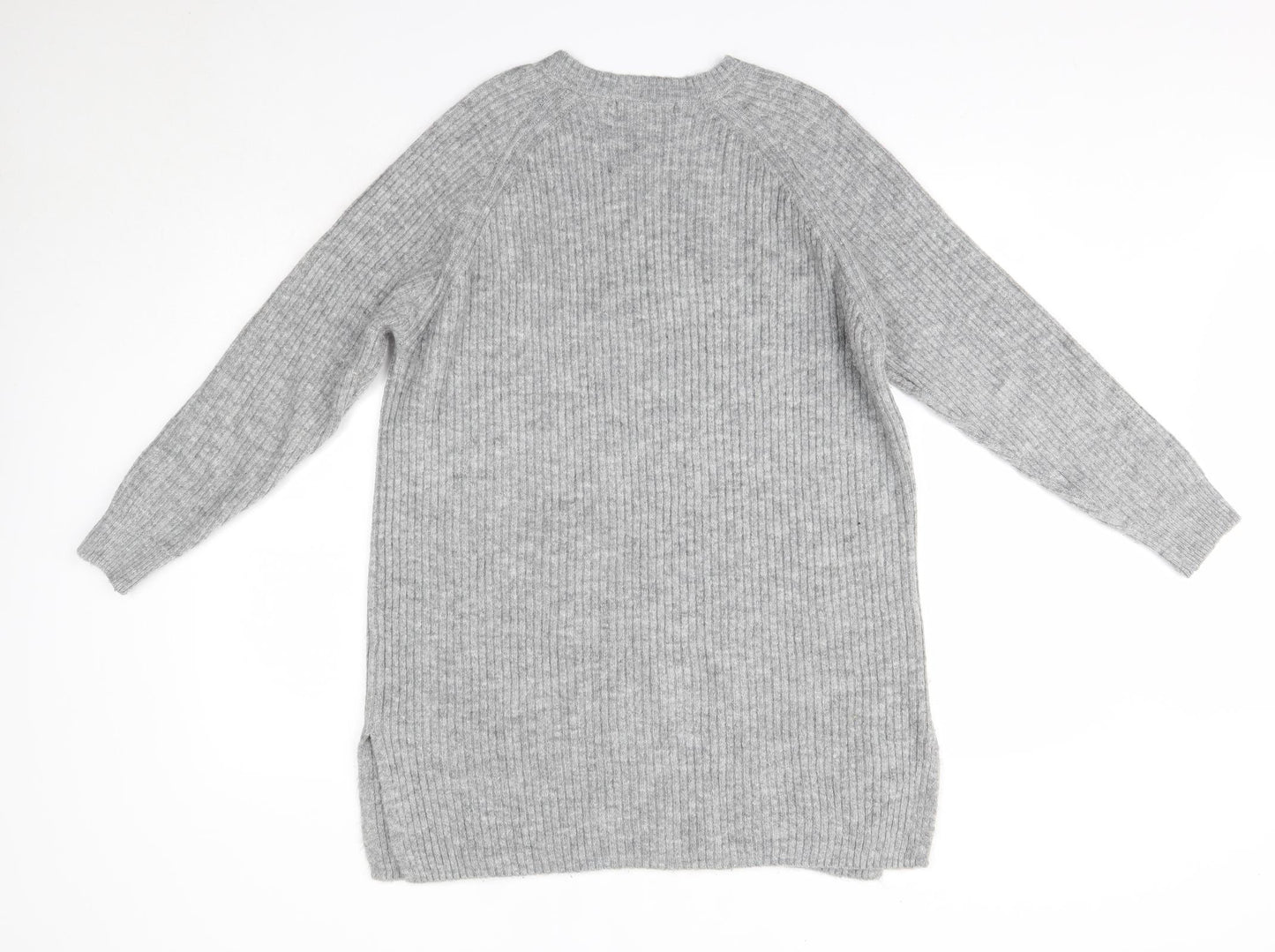 George Womens Grey Round Neck  Acrylic Pullover Jumper Size M