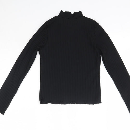 Matalan Girls Black  Polyester Basic Blouse Size 10 Years High Neck