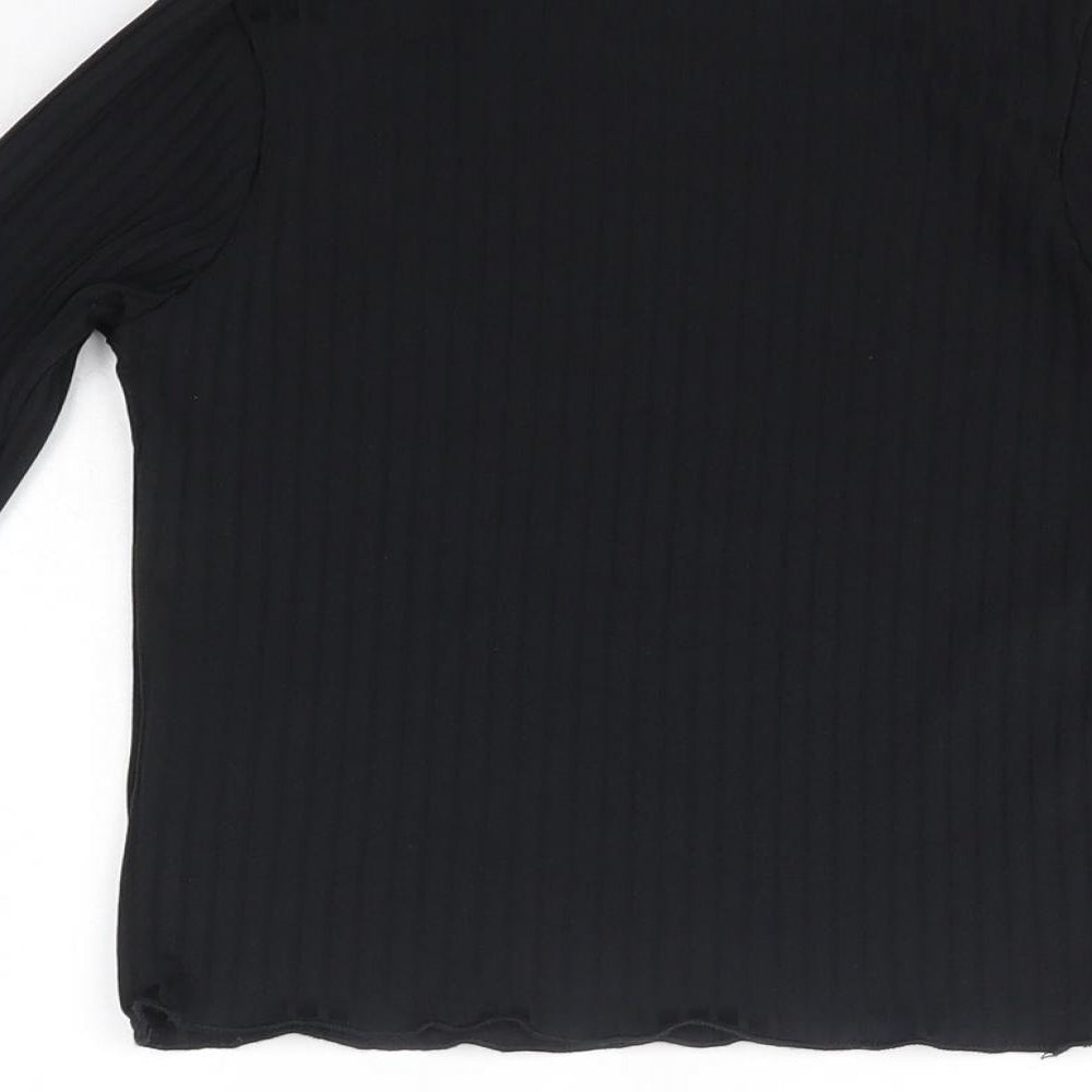 Matalan Girls Black  Polyester Basic Blouse Size 10 Years High Neck