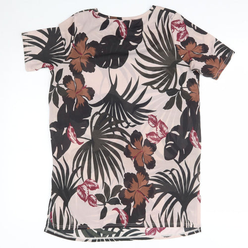 River Island Womens Multicoloured Floral Polyester T-Shirt Dress  Size 8  Round Neck
