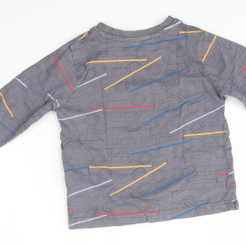 Nutmeg Boys Grey  Cotton Basic Casual Size 2-3 Years Round Neck