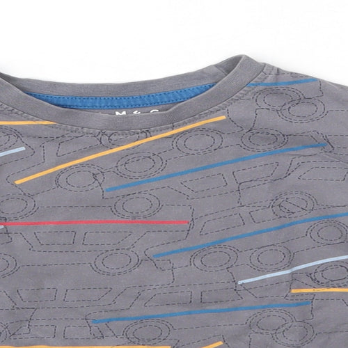 Nutmeg Boys Grey  Cotton Basic Casual Size 2-3 Years Round Neck