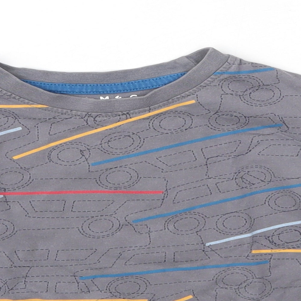 Nutmeg Boys Grey  Cotton Basic Casual Size 2-3 Years Round Neck