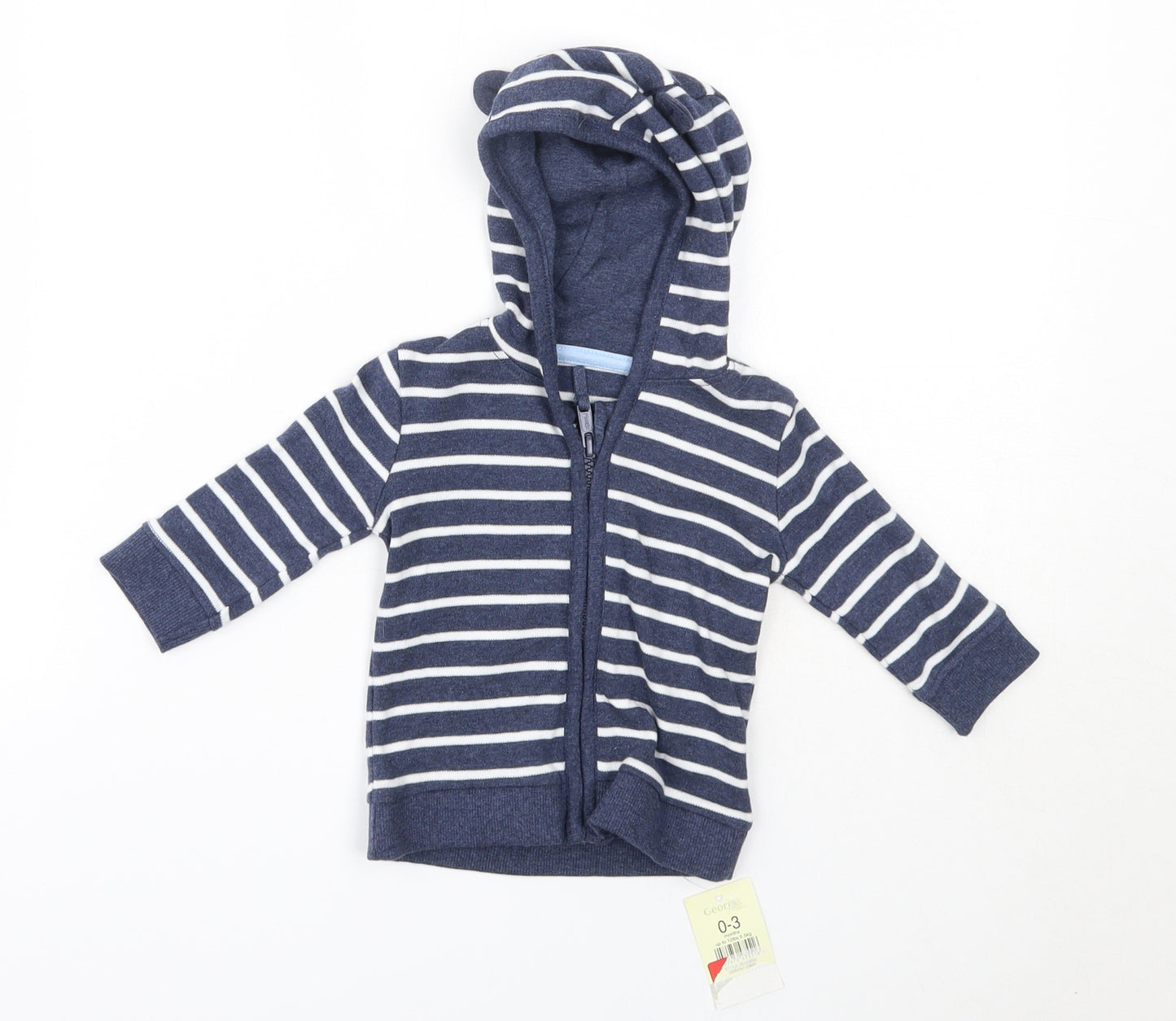 George Baby Blue Striped  Jacket  Size 0-3 Months