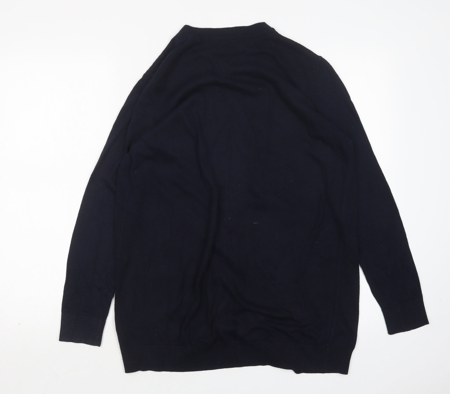 F&F Womens Blue V-Neck  Nylon Cardigan Jumper Size 16