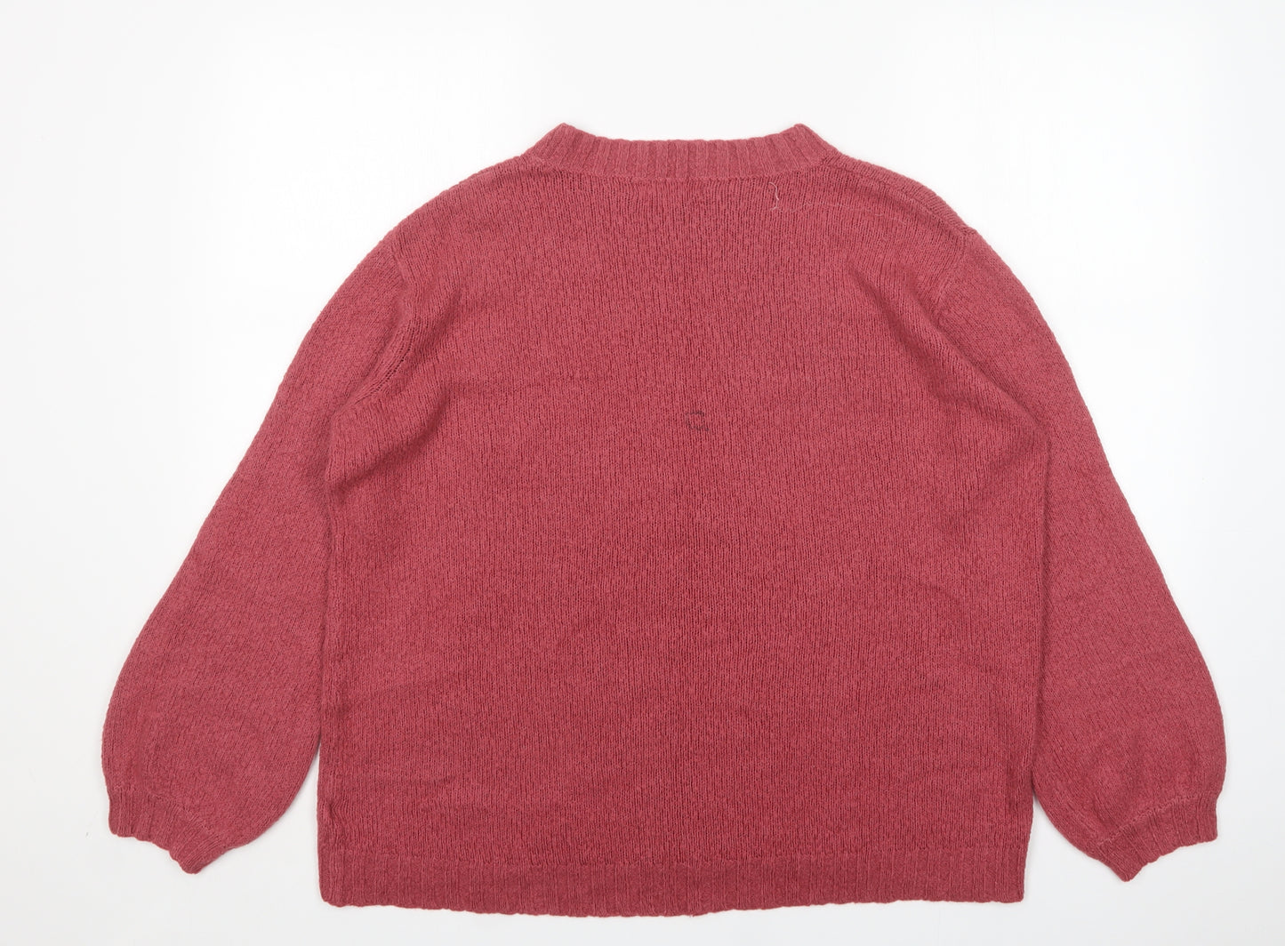NEXT Womens Pink Round Neck  Acrylic Pullover Jumper Size L