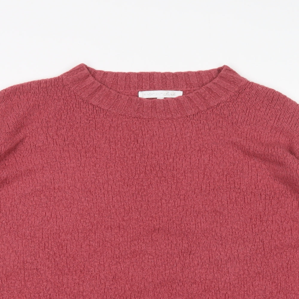 NEXT Womens Pink Round Neck  Acrylic Pullover Jumper Size L