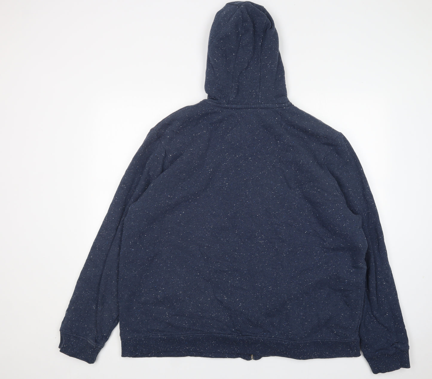 Nutmeg Mens Blue  Cotton Full Zip Hoodie Size 2XL