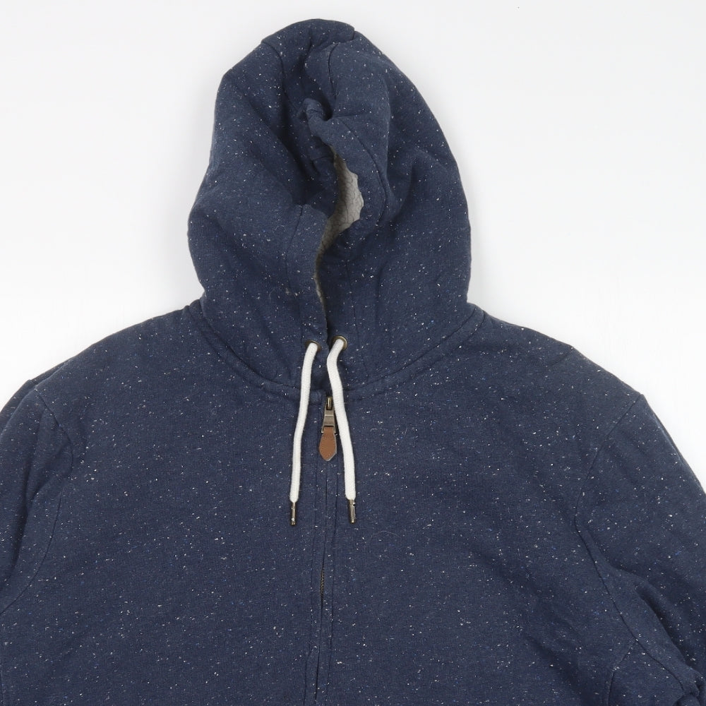 Nutmeg Mens Blue  Cotton Full Zip Hoodie Size 2XL