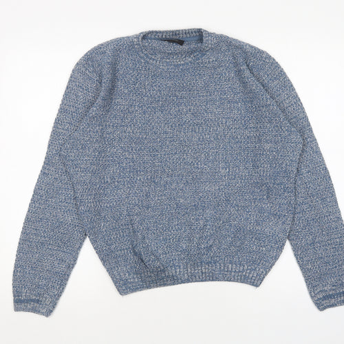 River Island Womens Blue Round Neck  Acrylic Pullover Jumper Size M