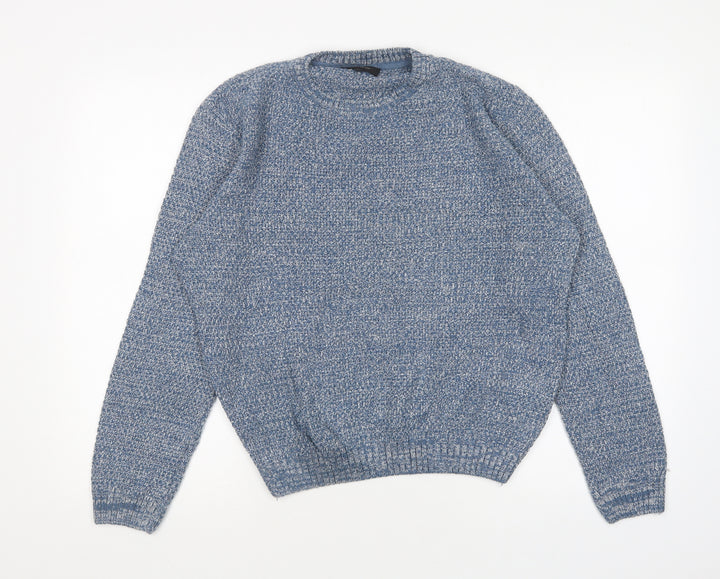 River Island Womens Blue Round Neck  Acrylic Pullover Jumper Size M