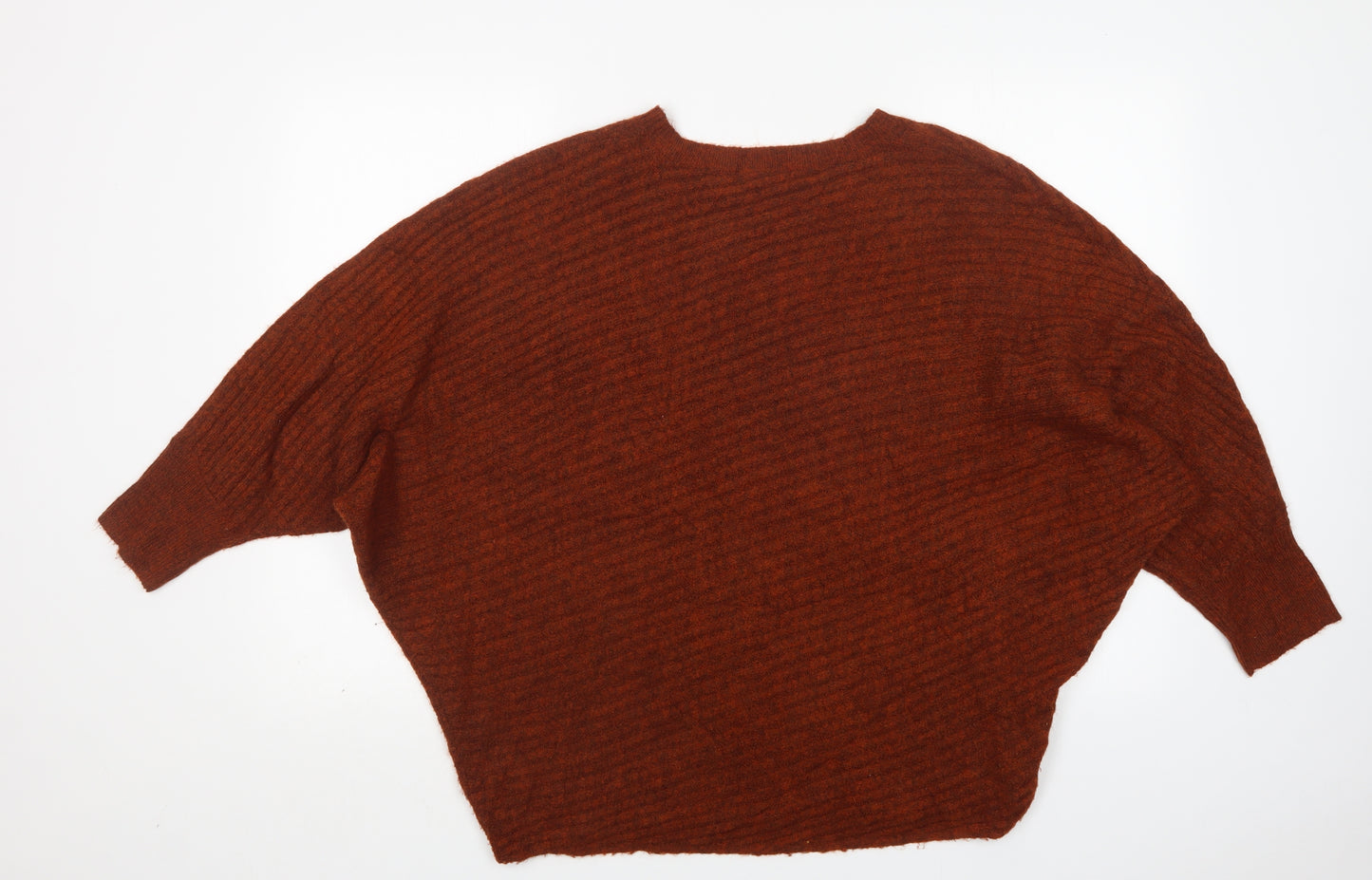 F&F Womens Brown Round Neck  Acrylic Pullover Jumper Size 12