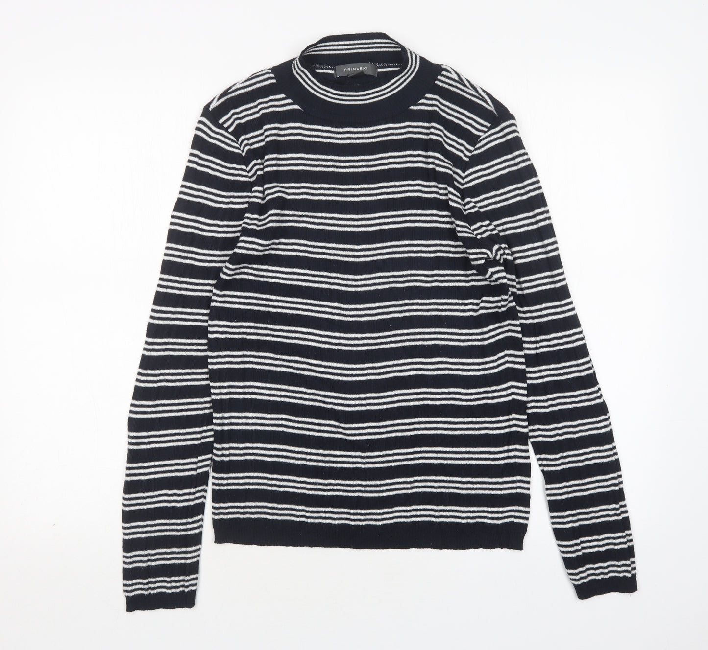 Primark Womens Multicoloured Round Neck Striped Polyester Pullover Jumper Size L