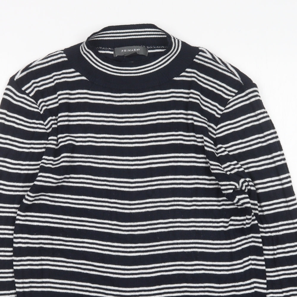 Primark Womens Multicoloured Round Neck Striped Polyester Pullover Jumper Size L