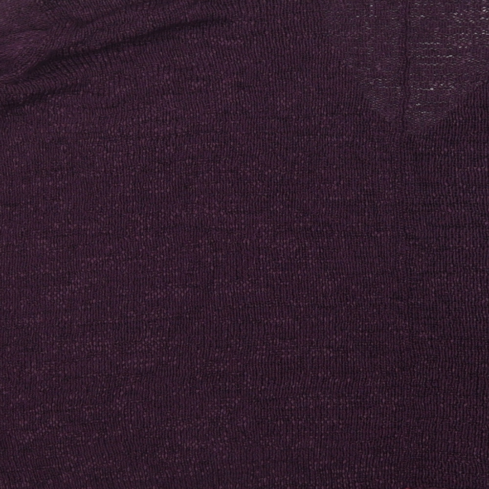 essence Womens Purple V-Neck  Viscose Pullover Jumper Size 30