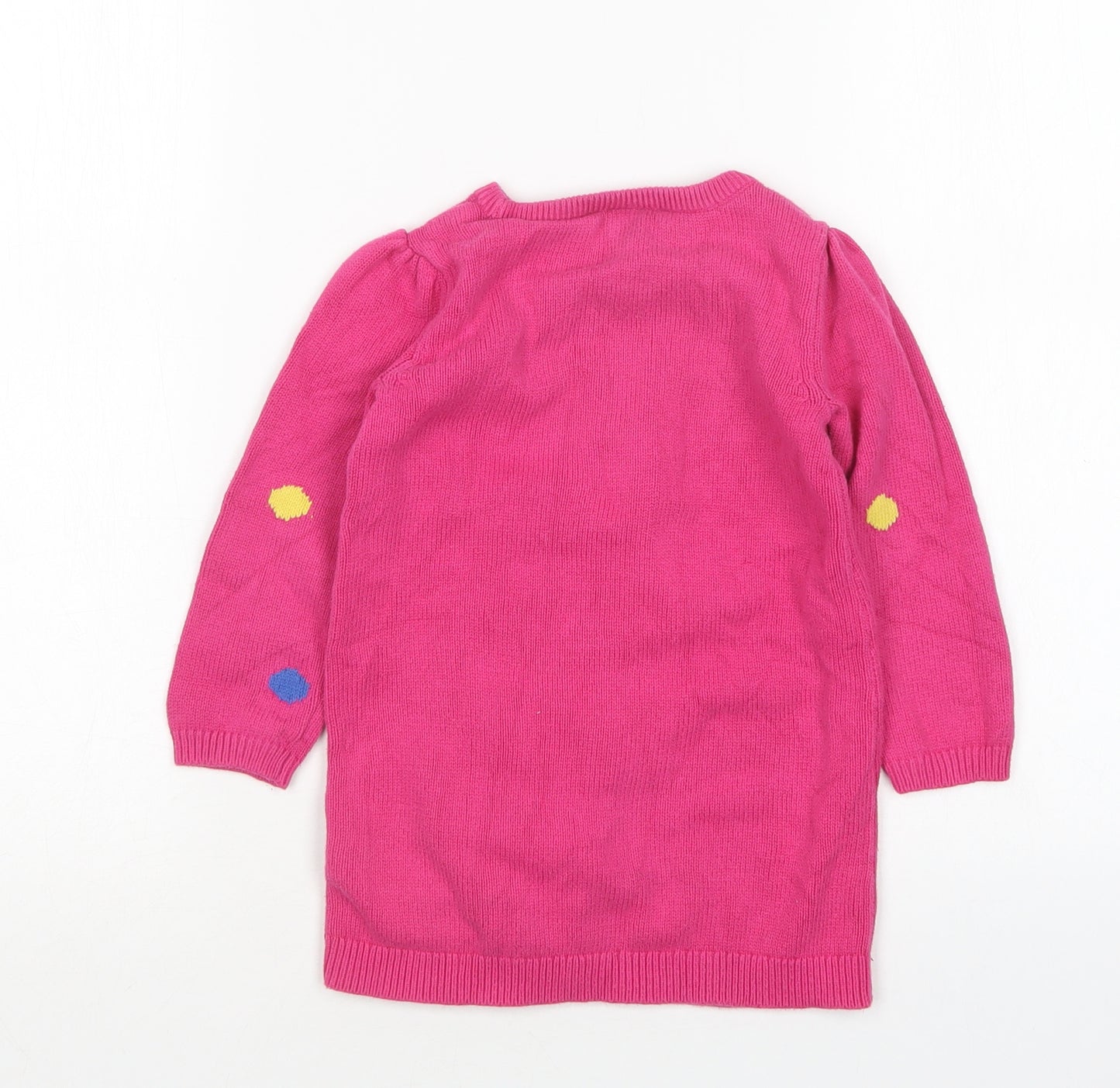 TU Girls Multicoloured Animal Print Cotton Jumper Dress  Size 2-3 Years  Round Neck