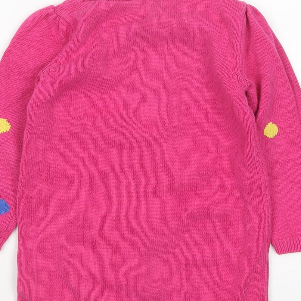 TU Girls Multicoloured Animal Print Cotton Jumper Dress  Size 2-3 Years  Round Neck