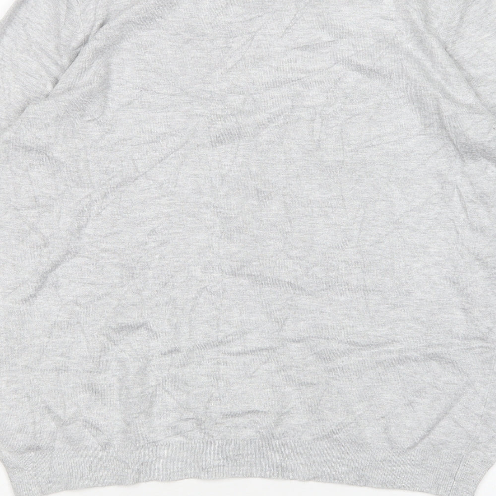 M&S Womens Grey Round Neck  Viscose Pullover Jumper Size 14