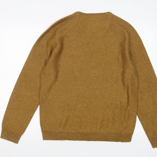 Burton  Mens Brown Round Neck  Acrylic Pullover Jumper Size L