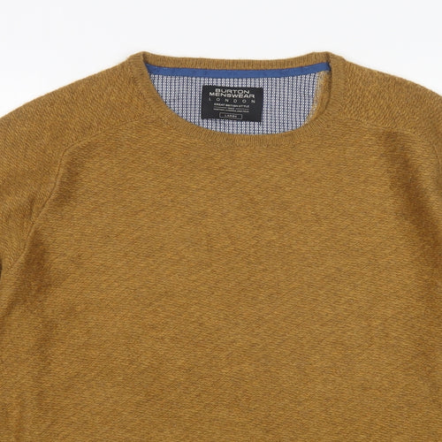 Burton  Mens Brown Round Neck  Acrylic Pullover Jumper Size L