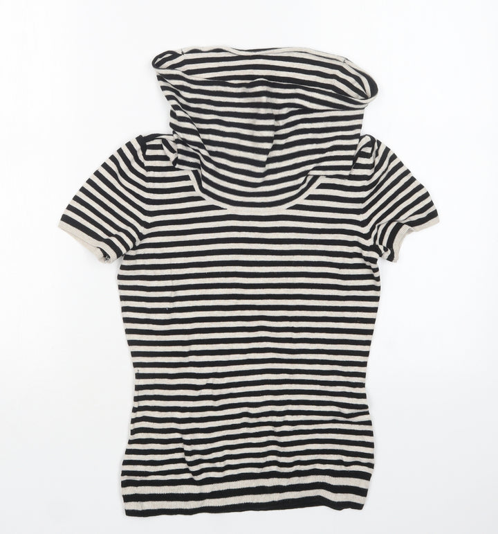 Gap Womens Multicoloured Roll Neck Striped Cotton Pullover Jumper Size XS