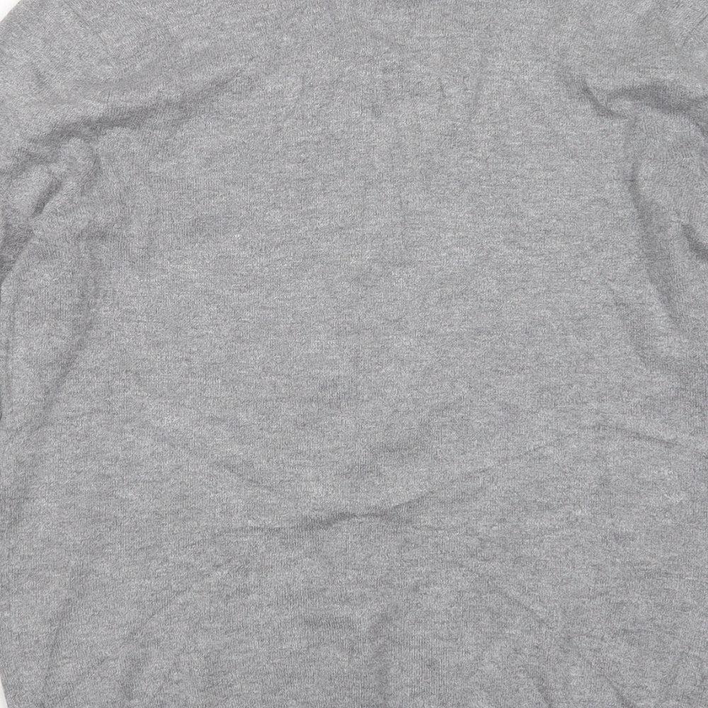 TU Mens Grey V-Neck  Cotton Pullover Jumper Size S