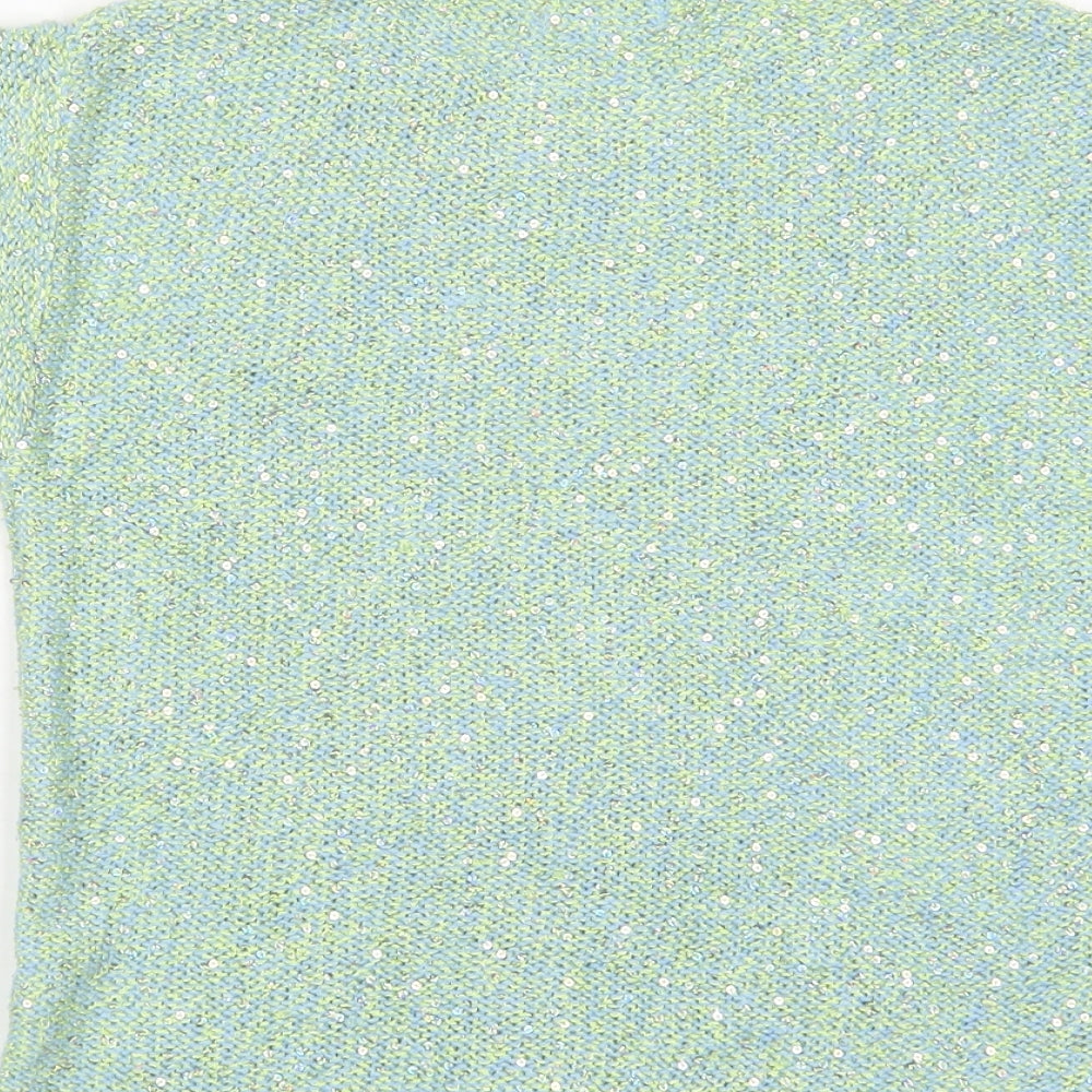 Monsoon Womens Green Round Neck  Viscose Pullover Jumper Size S