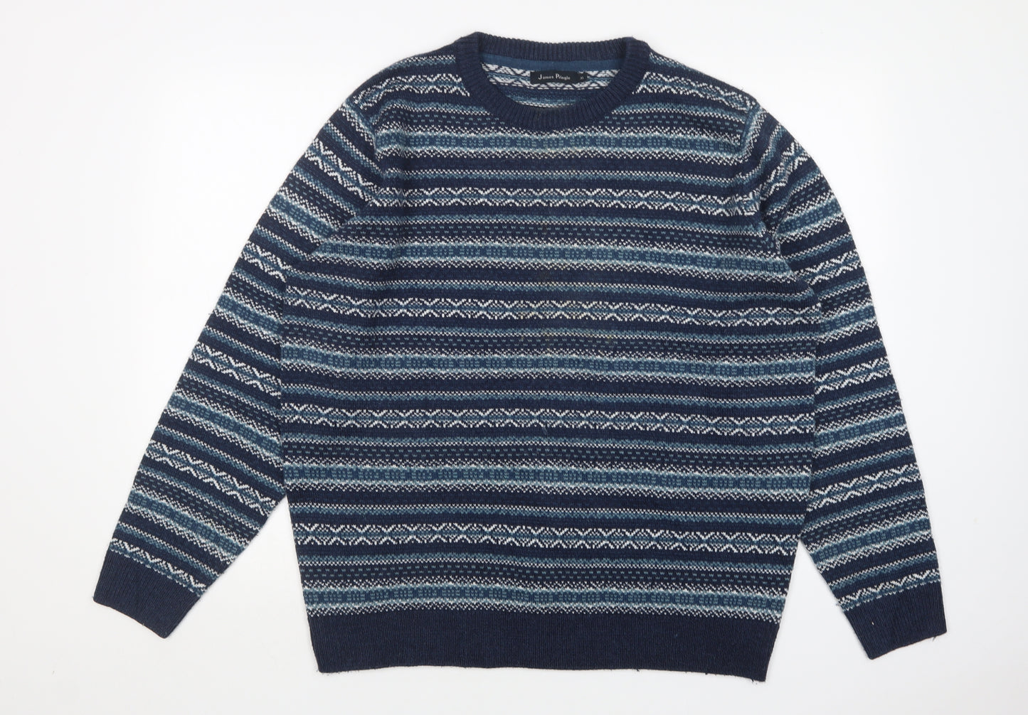 James Pringle Mens Multicoloured Round Neck Striped Acrylic Pullover Jumper Size XL