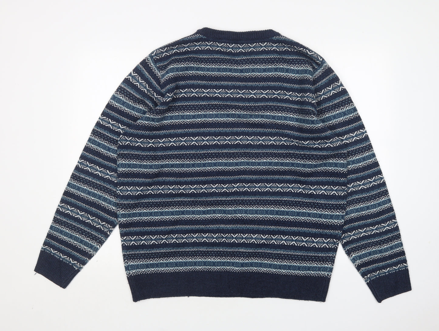 James Pringle Mens Multicoloured Round Neck Striped Acrylic Pullover Jumper Size XL