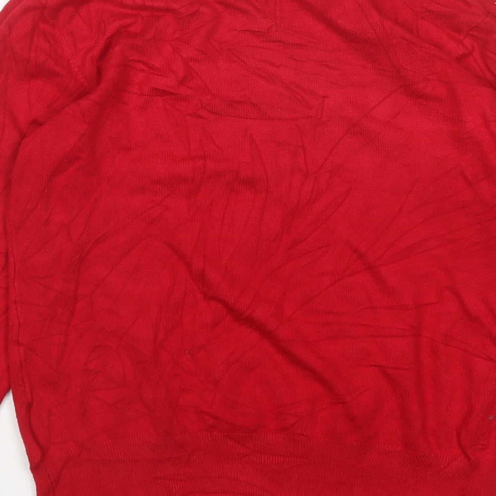 Paramour Womens Red Round Neck  Viscose Pullover Jumper Size M