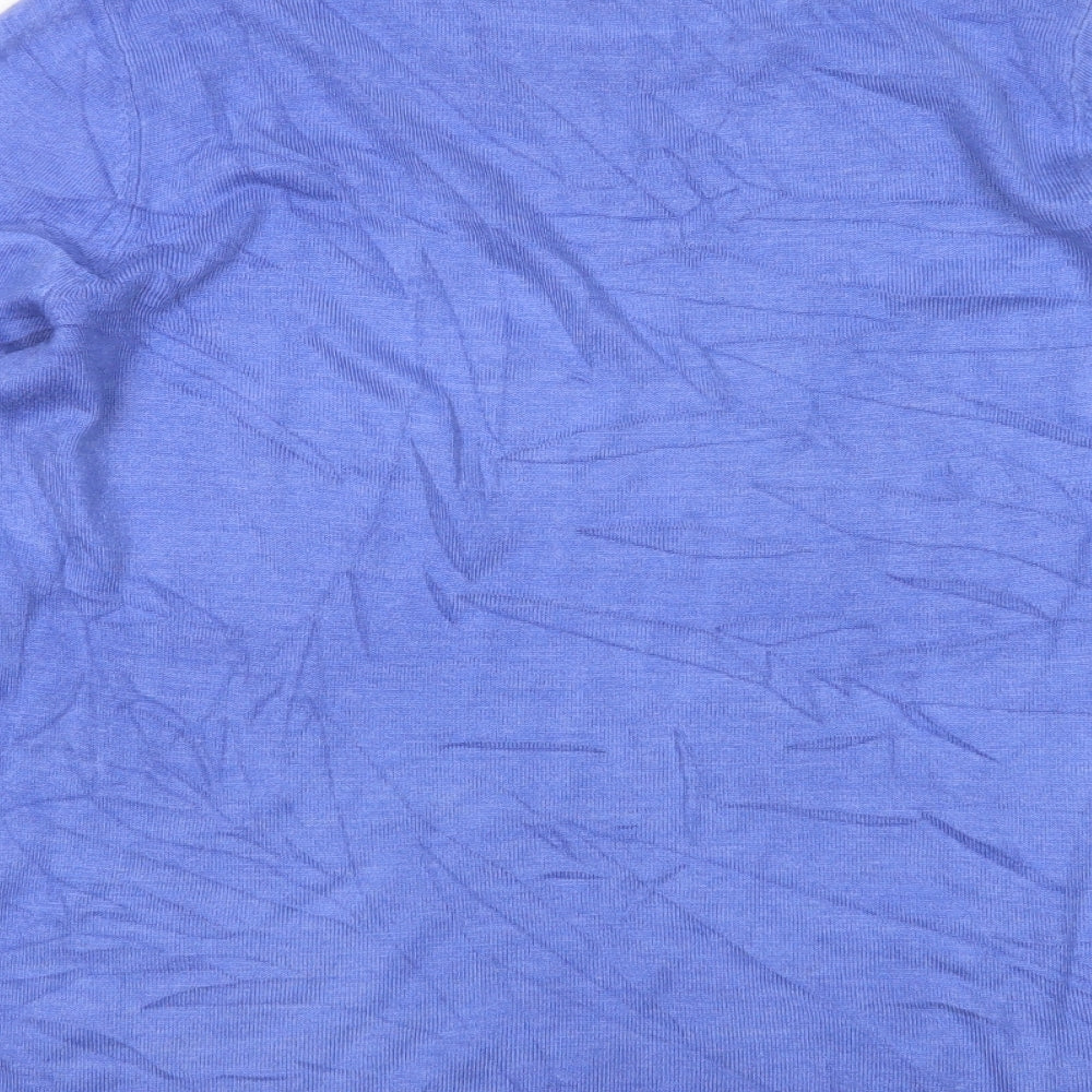 Bonmarché Womens Blue Round Neck  Acrylic Pullover Jumper Size 18