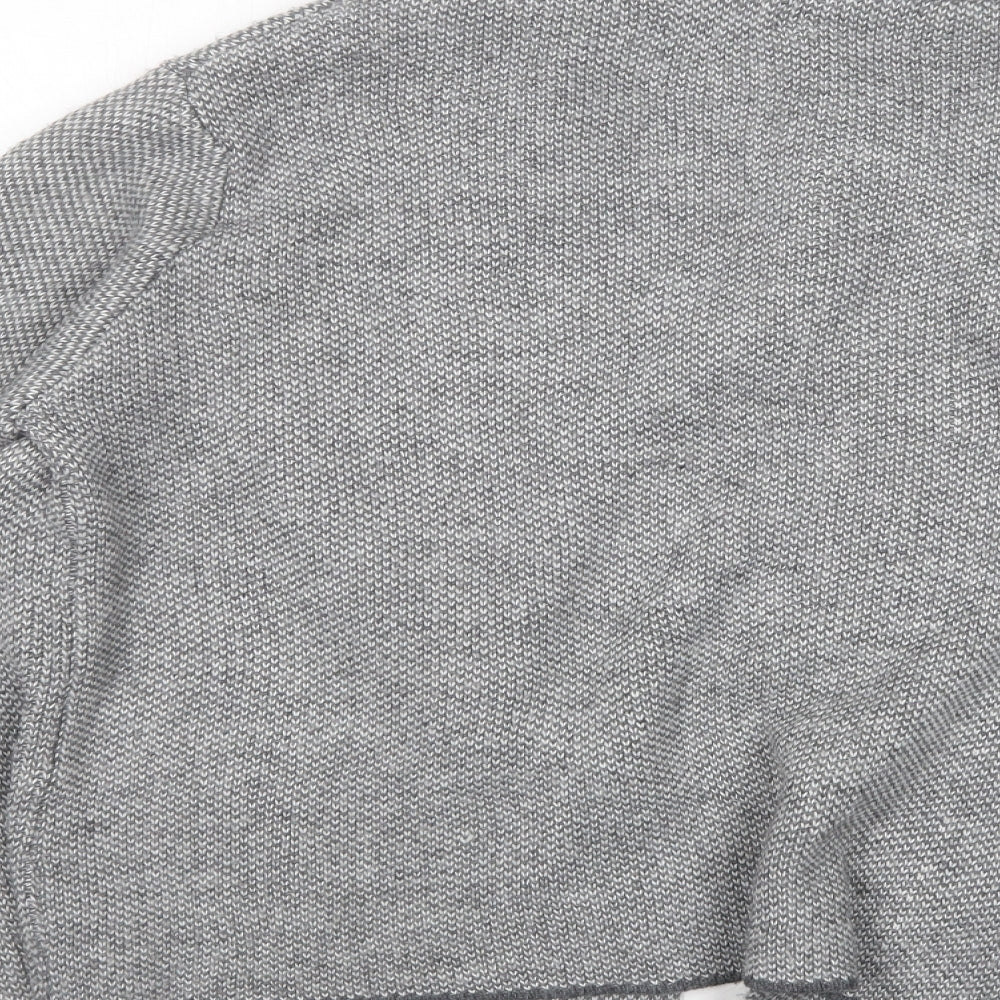 Yida Womens Grey V-Neck  Acrylic Cardigan Jumper Size L