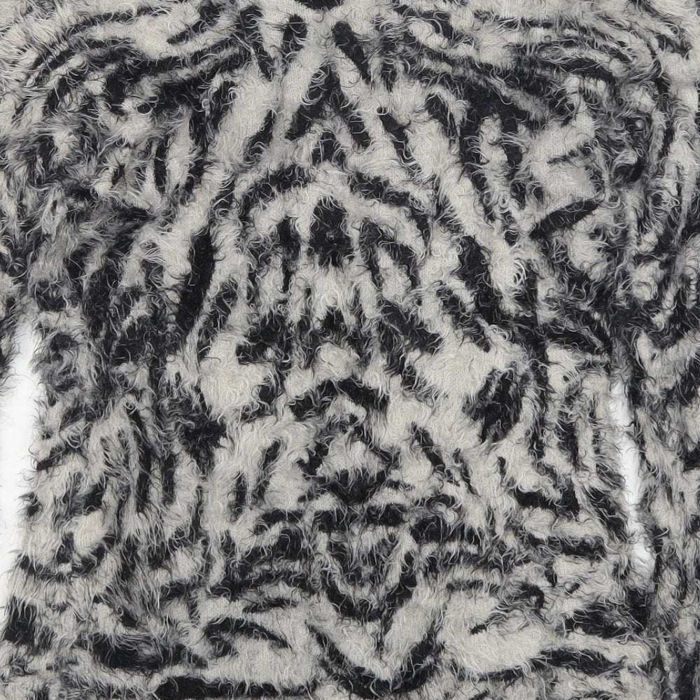 Quiz Womens Multicoloured Round Neck Animal Print Acrylic Pullover Jumper Size M