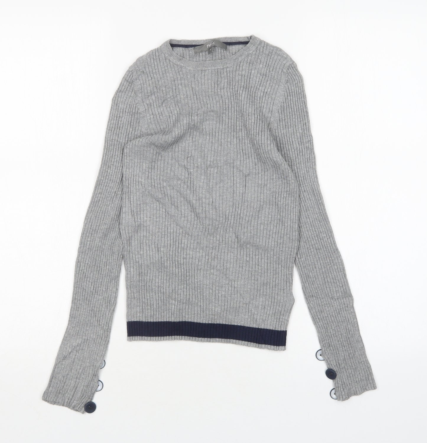George Womens Grey Round Neck  Viscose Pullover Jumper Size 10