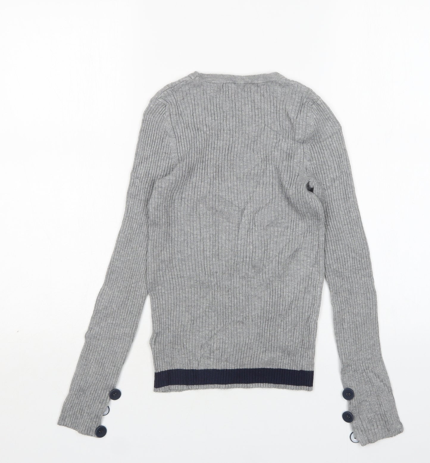 George Womens Grey Round Neck  Viscose Pullover Jumper Size 10