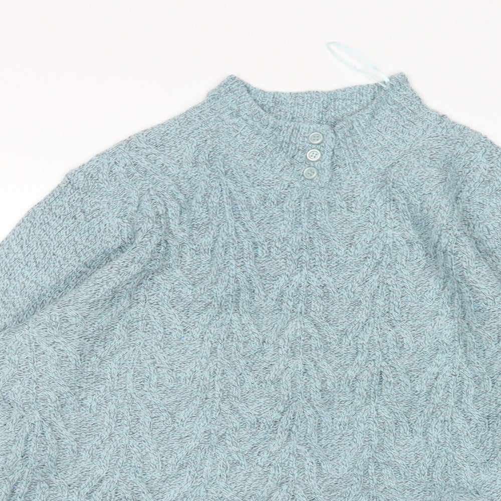 Damart Womens Green Mock Neck  Acrylic Pullover Jumper Size 18