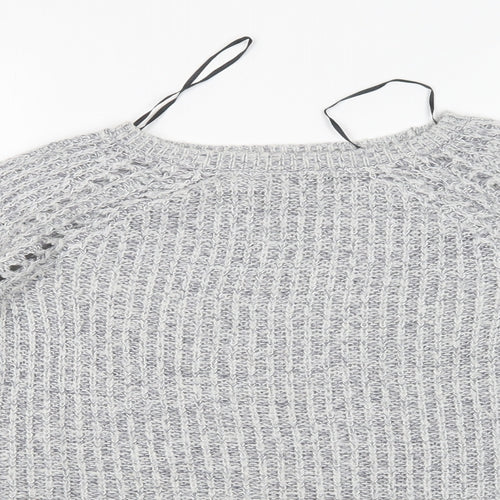 H&M Girls Grey Round Neck  Acrylic Pullover Jumper Size 11-12 Years