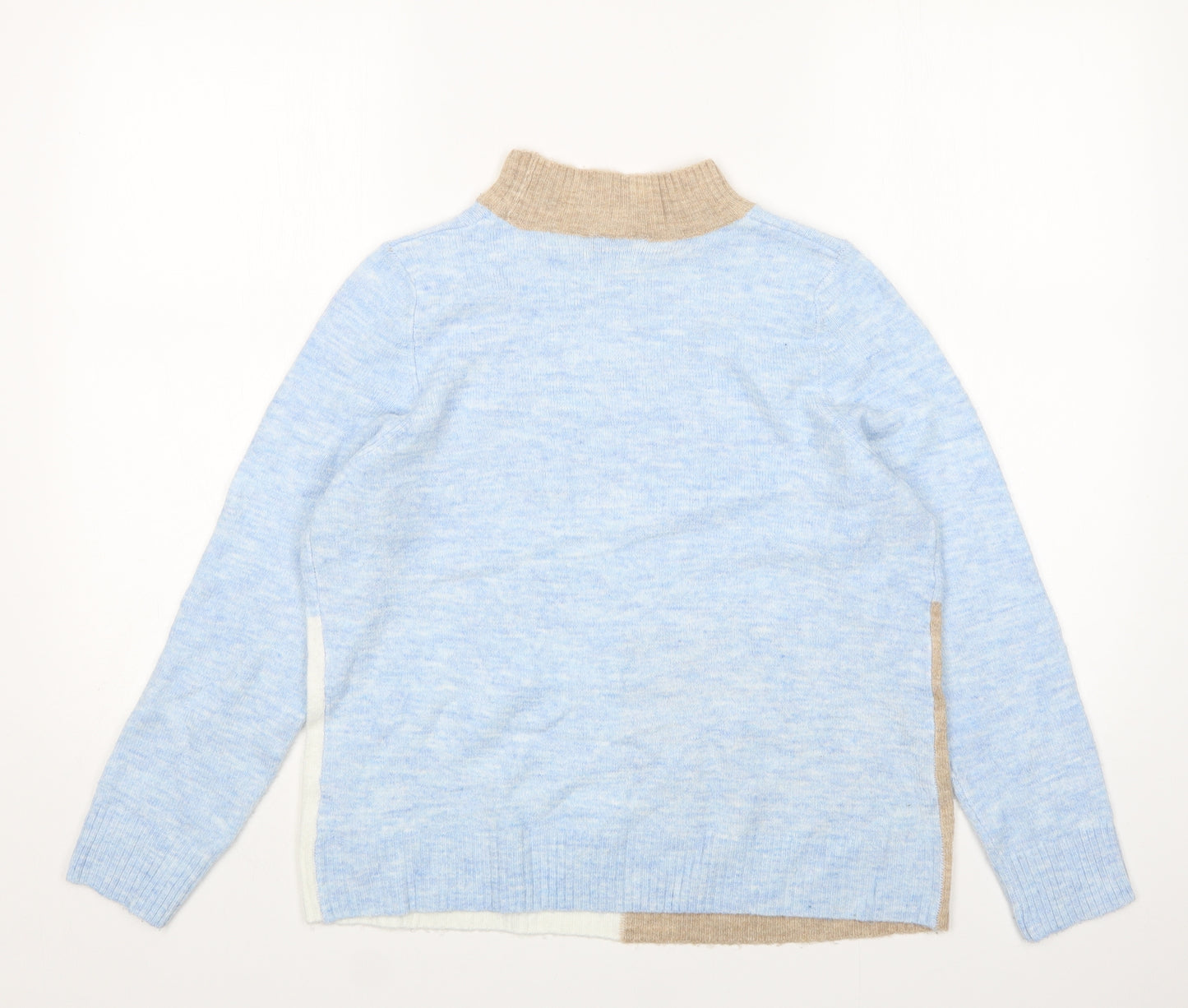 M&C Womens Multicoloured Mock Neck  Acrylic Pullover Jumper Size 14