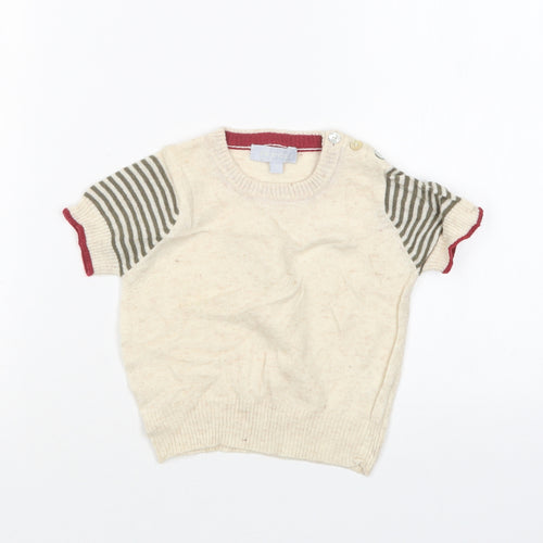 Freoli Boys Beige Round Neck  Wool Pullover Jumper Size 2 Years