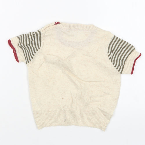Freoli Boys Beige Round Neck  Wool Pullover Jumper Size 2 Years