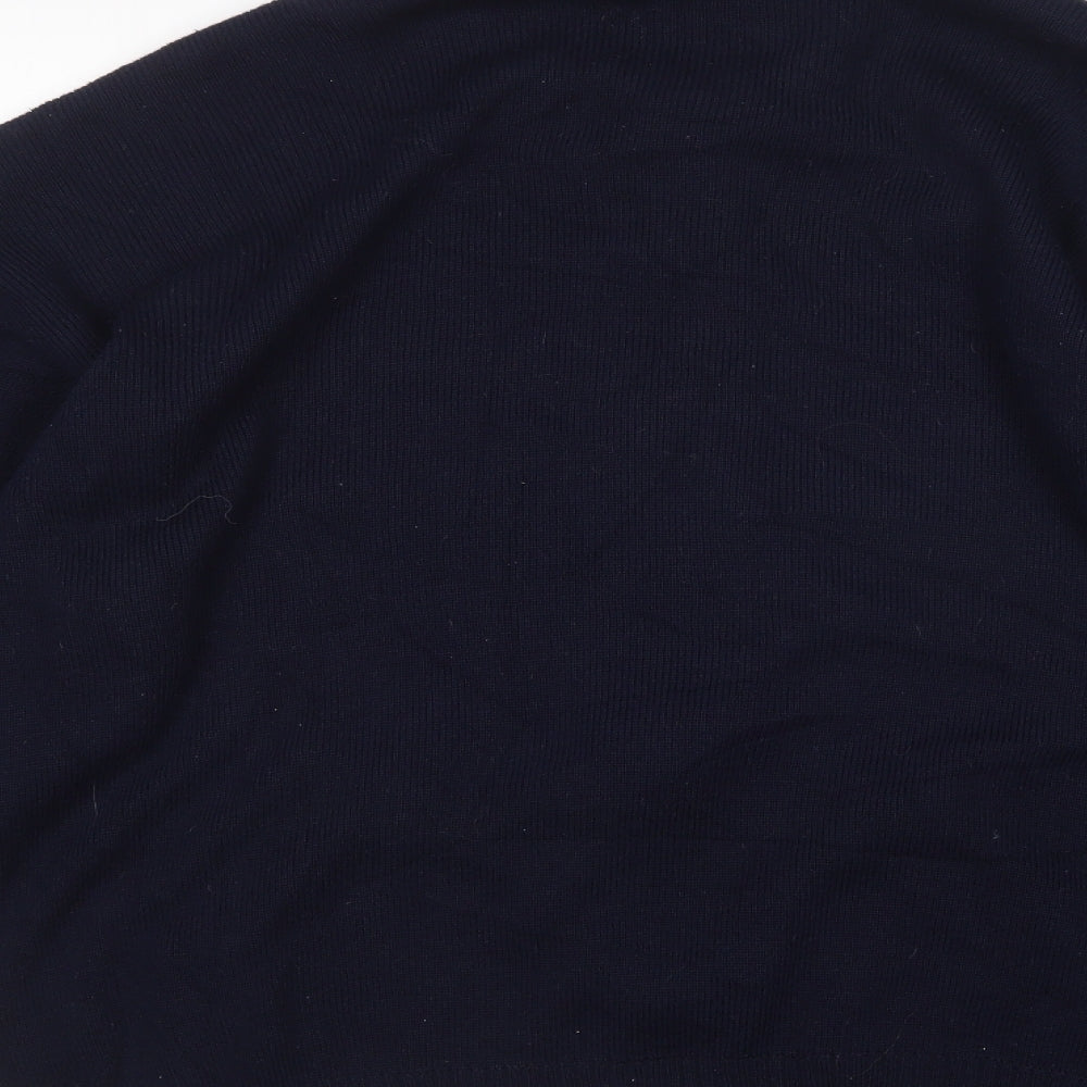 M&S Mens Blue  Wool Full Zip Sweatshirt Size XL