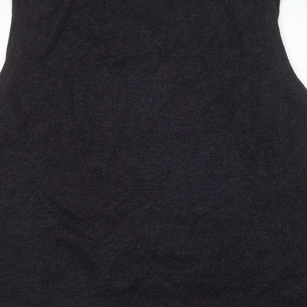 M&S Mens Grey V-Neck  Wool Vest Jumper Size XL