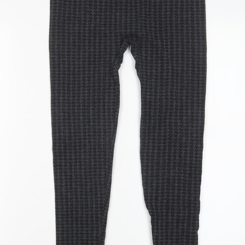 Diva Feva Womens Grey Herringbone Polyester Jogger Leggings Size M L25 in