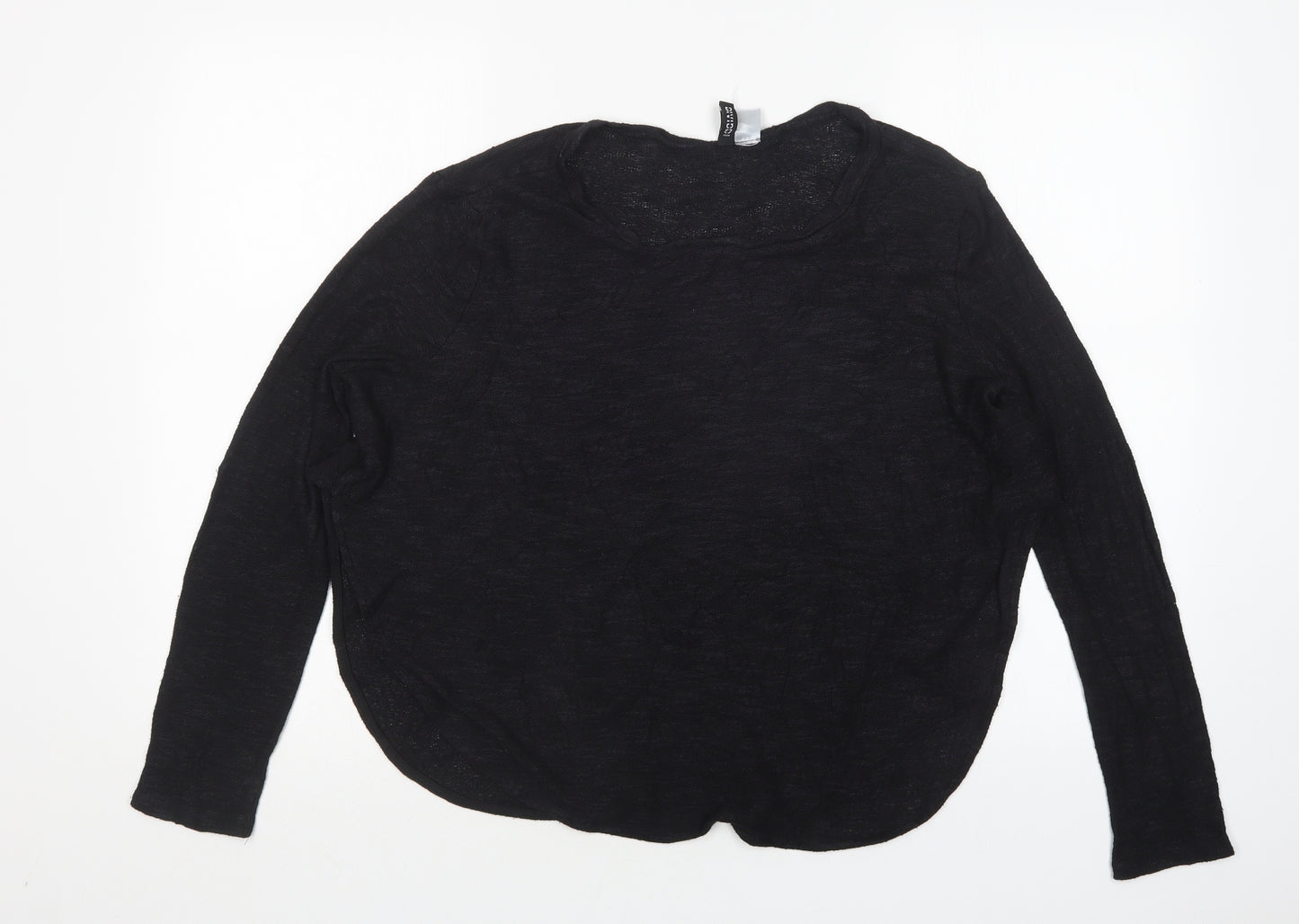 H&M Womens Black Round Neck  Viscose Pullover Jumper Size L