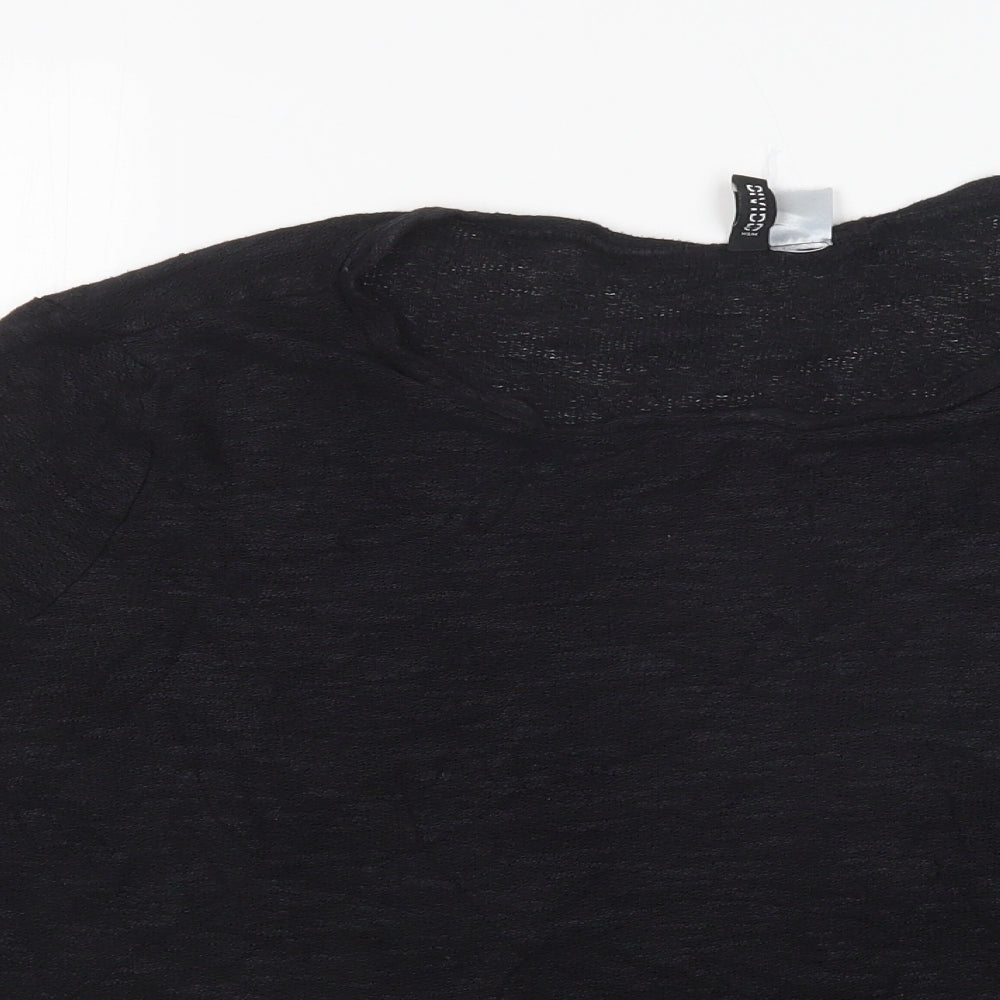 H&M Womens Black Round Neck  Viscose Pullover Jumper Size L