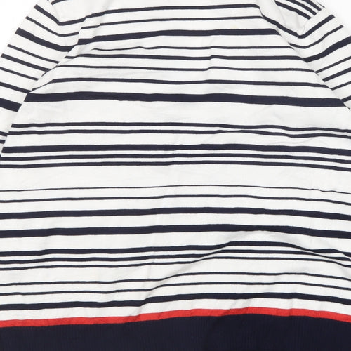 M&Co Womens Multicoloured V-Neck Striped Viscose Cardigan Jumper Size 12