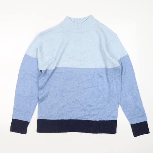 Damart Womens Blue Round Neck  Acrylic Pullover Jumper Size 10