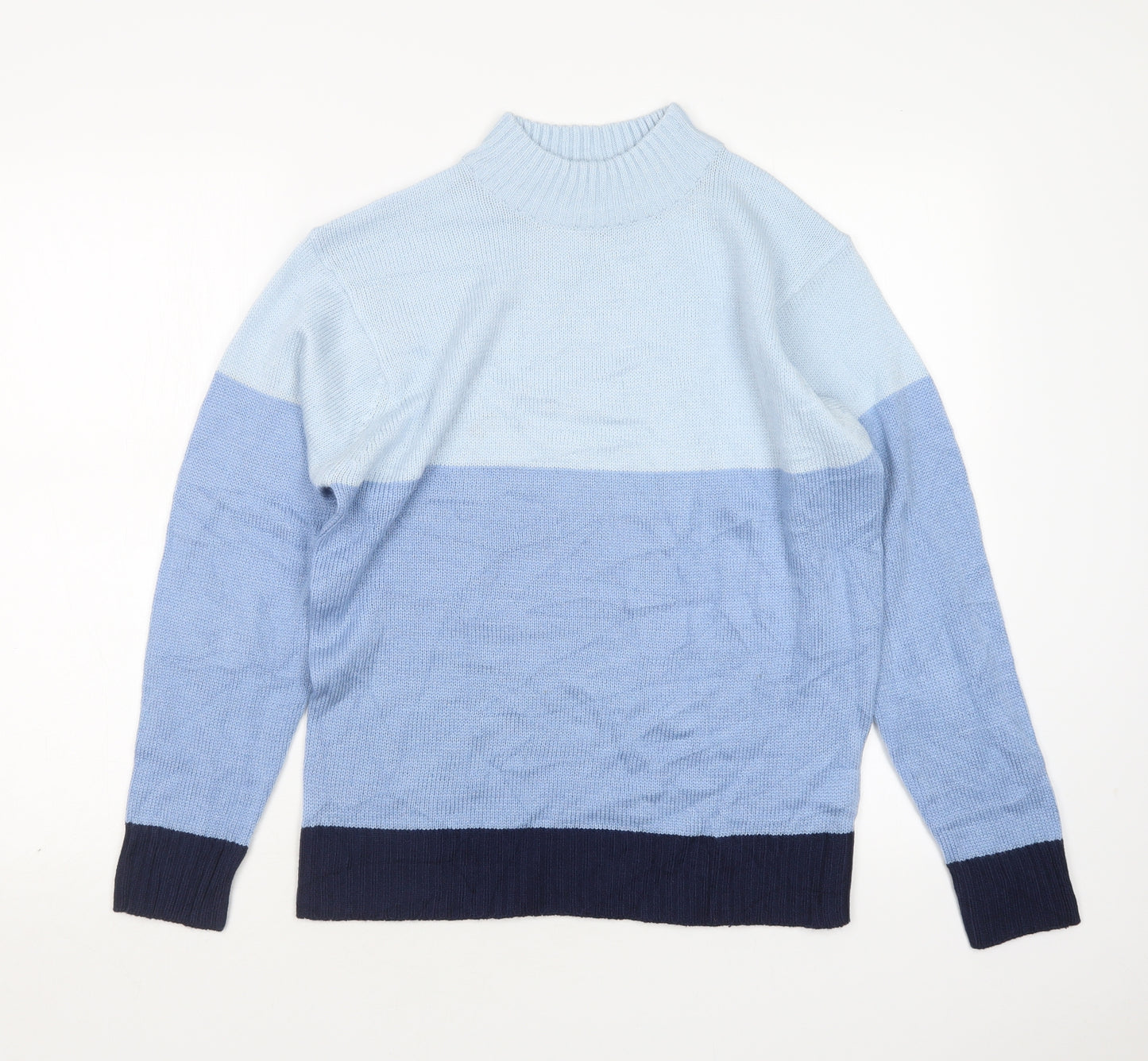 Damart Womens Blue Round Neck  Acrylic Pullover Jumper Size 10