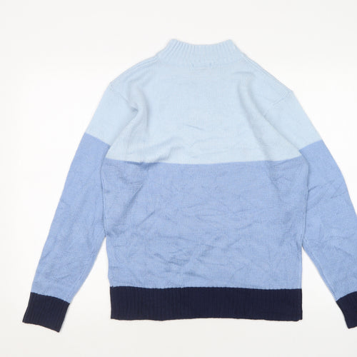 Damart Womens Blue Round Neck  Acrylic Pullover Jumper Size 10