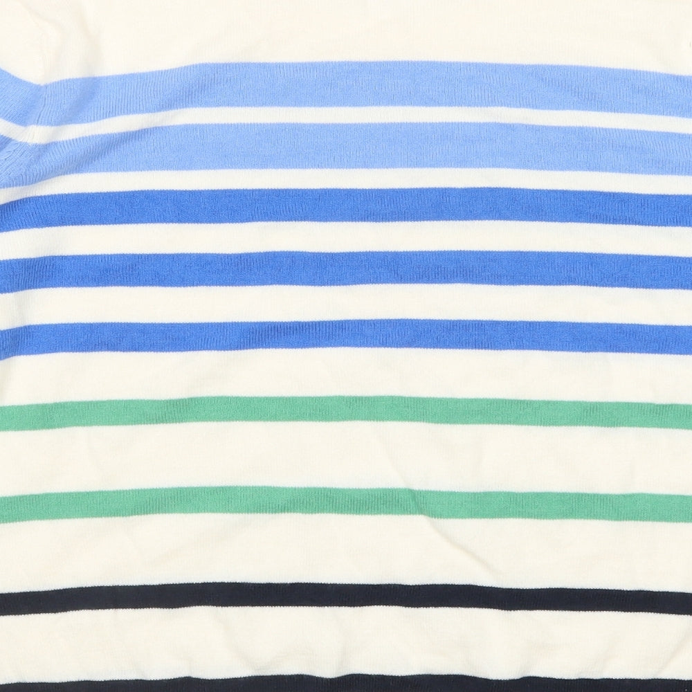 M&S Womens Multicoloured Round Neck Striped Acrylic Pullover Jumper Size 18